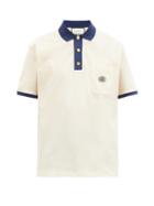 Matchesfashion.com Gucci - Gg-embroidered Cotton-blend Piqu Polo Shirt - Mens - White