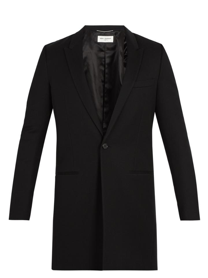 Saint Laurent Single-breasted Wool Coat