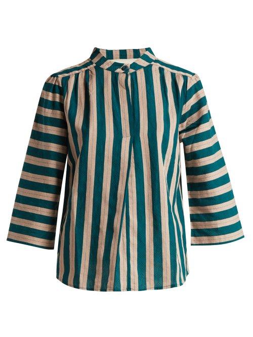 Matchesfashion.com Ace & Jig - Katherine Striped Cotton Top - Womens - Green Multi