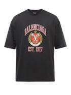 Balenciaga - Logo-print Cotton-jersey T-shirt - Mens - Black Red