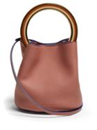 Matchesfashion.com Marni - Pannier Leather Bucket Bag - Womens - Light Pink