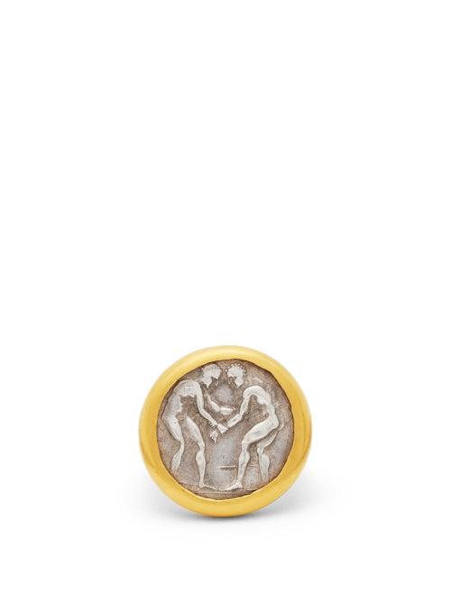 Matchesfashion.com Eli Halili - Byzantine Coin 24kt Gold & Silver Signet Ring - Womens - Gold