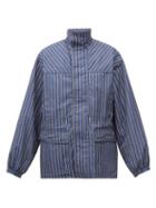 Matchesfashion.com Balenciaga - Striped Oversized Ripstop Jacket - Mens - Navy
