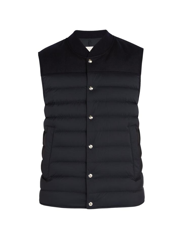 Moncler Down-quilted Nylon And Wool Gilet