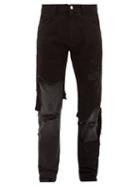 Matchesfashion.com Raf Simons - Distressed Slim Leg Jeans - Mens - Black