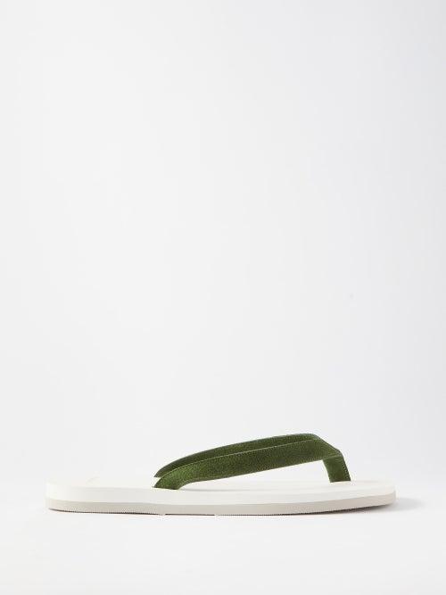 The Resort Co - Suede-strap Rubber Flip Flops - Mens - Green