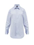 Matchesfashion.com Emma Willis - French Cuffed Cotton Oxford Shirt - Womens - Dark Blue