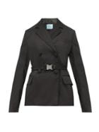 Matchesfashion.com Prada - Clip Buckle Gabardine Nylon Jacket - Womens - Black