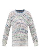 Isabel Marant - Allen Ribbed Lam Sweater - Womens - Blue Multi