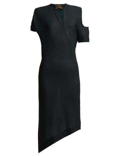 Matchesfashion.com Vivienne Westwood Anglomania - Timans Asymmetric Midi Dress - Womens - Black