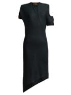 Matchesfashion.com Vivienne Westwood Anglomania - Timans Asymmetric Midi Dress - Womens - Black