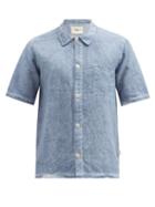 Mens Rtw Folk - Seoul Linen Short-sleeved Shirt - Mens - Blue