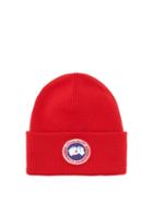 Canada Goose - Logo-patch Merino-wool Beanie Hat - Mens - Red