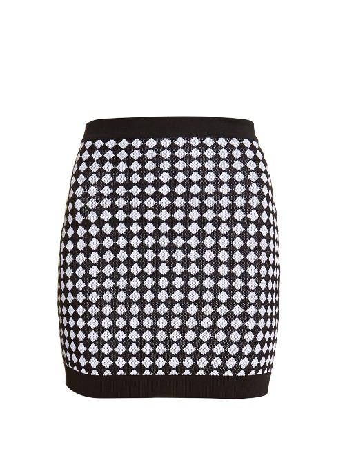 Balmain Diamond-knit Mini Skirt