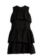 Msgm Tiered-ruffle Cotton-poplin Dress