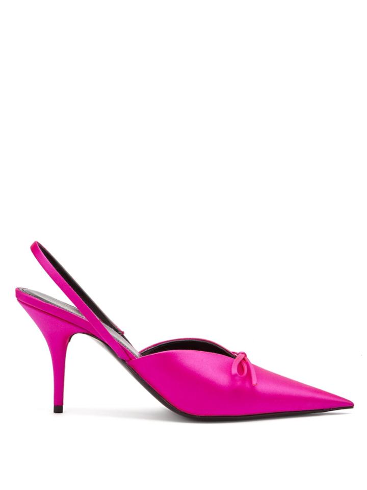 Balenciaga Knife Satin Slingback Pumps