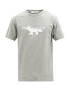 Maison Kitsun - Logo-print Cotton-jersey T-shirt - Mens - Grey