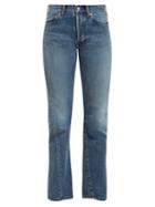 Matchesfashion.com Balenciaga - Twisted High Rise Straight Leg Jeans - Womens - Light Blue