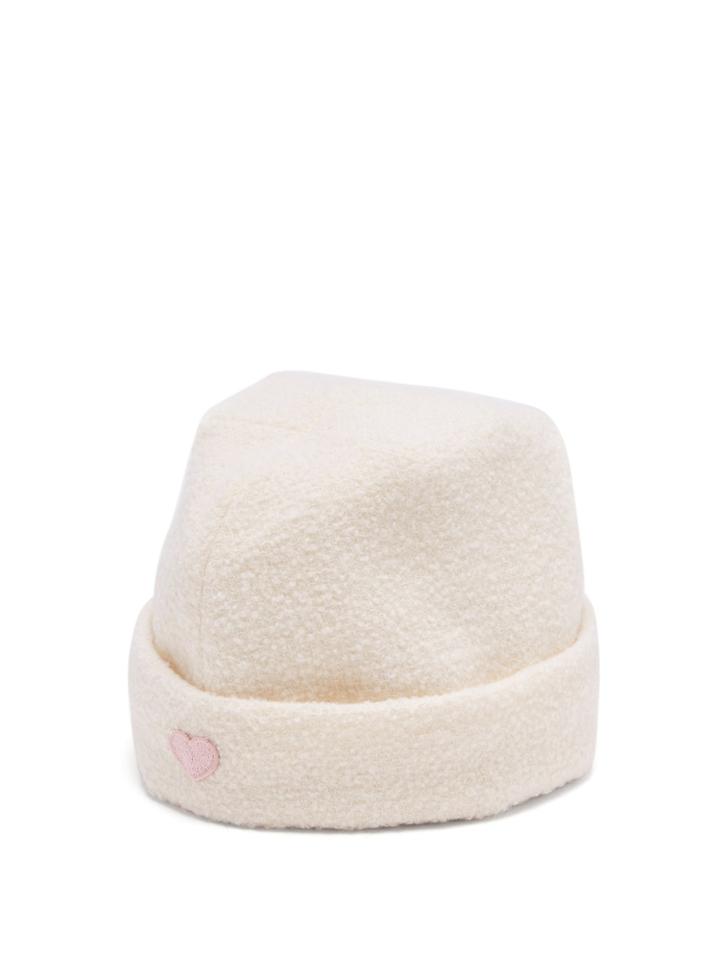 Federica Moretti Stitched-heart Wool Military Cap