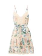 Matchesfashion.com Zimmermann - Verity Floral Print Cotton Blend Mini Dress - Womens - Multi