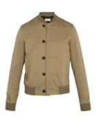 Matchesfashion.com Saint Laurent - Contrast Trim Cotton Blend Twill Bomber Jacket - Mens - Khaki