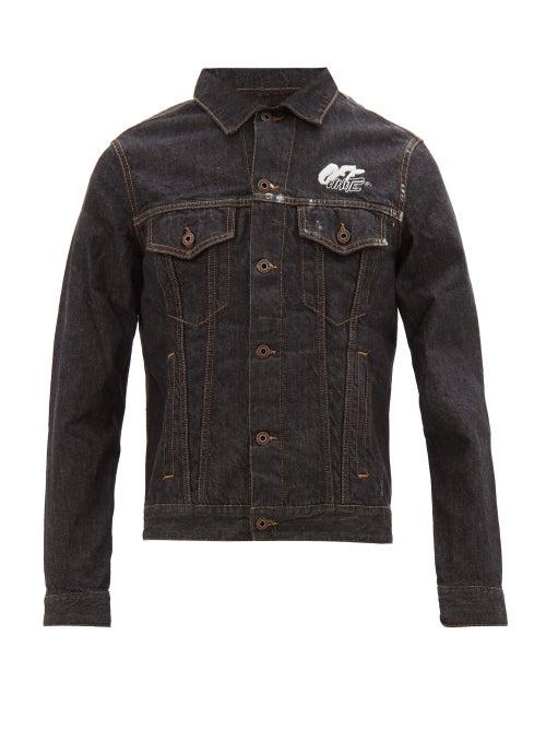 Matchesfashion.com Off-white - Arrow Logo Denim Jacket - Mens - Black