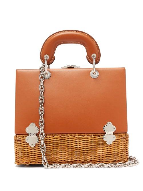 Matchesfashion.com Rodo - Sixty-six Small Wicker & Leather Box Bag - Womens - Tan Multi