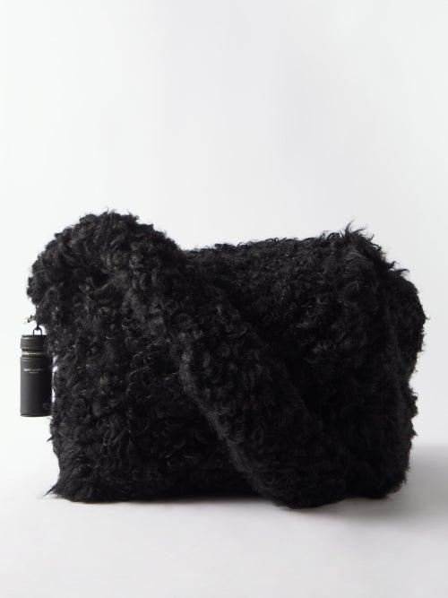 Saint Laurent - Shearling Cross-body Bag - Mens - Black