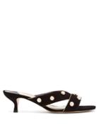 Matchesfashion.com Sophia Webster - Amelie Pearl Studded Suede Mules - Womens - Black