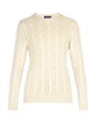 Matchesfashion.com Ralph Lauren Purple Label - Cable Knit Cashmere Sweater - Mens - Cream