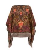 Matchesfashion.com Etro - Paisley Print Fringed Hem Poncho - Womens - Black