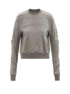 Rick Owens - Panelled Yoke Cotton-jersey Sweatshirt - Womens - Grey