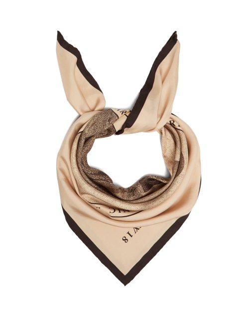 Matchesfashion.com Marine Serre - Moon Print Silk Scarf - Womens - Pink