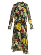 Preen By Thornton Bregazzi Camilla Floral-print Silk-blend Devor Dress