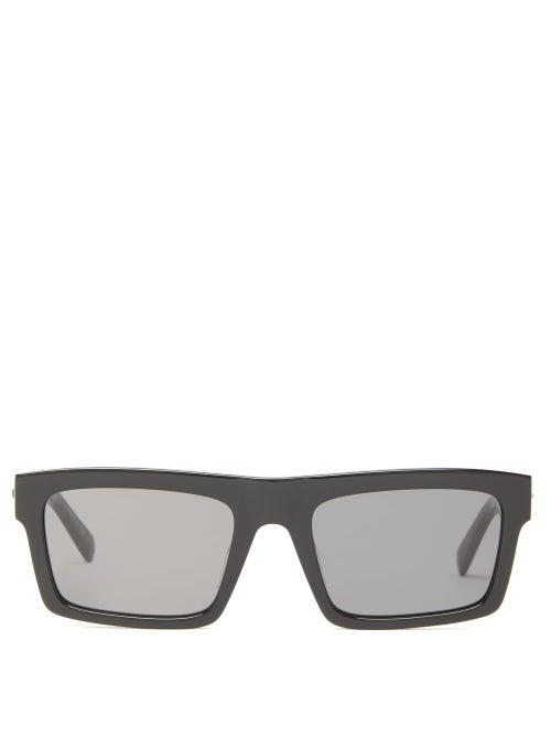 Matchesfashion.com Stella Mccartney - Falabella Chain Rectangle Bio Acetate Sunglasses - Womens - Black Multi
