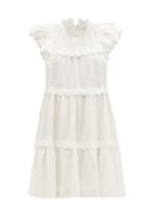 Matchesfashion.com Sea - Shannon Scalloped Ramie Mini Dress - Womens - White