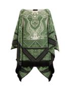 Etro Fringe-trimmed Graphic-print Silk Poncho
