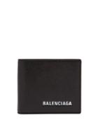 Matchesfashion.com Balenciaga - Logo Print Leather Bi Fold Wallet - Mens - Black
