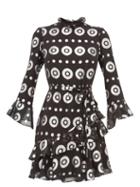 Matchesfashion.com Saloni - Marissa Metallic Fil Coup Silk Blend Dress - Womens - Black Silver