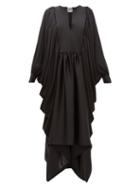 Matchesfashion.com Maison Rabih Kayrouz - Asymmetric Charmeuse Maxi Dress - Womens - Black