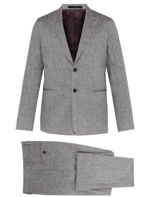 Matchesfashion.com Paul Smith - Soho Tailored Fit Wool And Linen Blend Suit - Mens - Grey