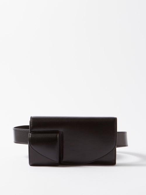 The Row - Envelope Leather Belt Bag - Womens - Black