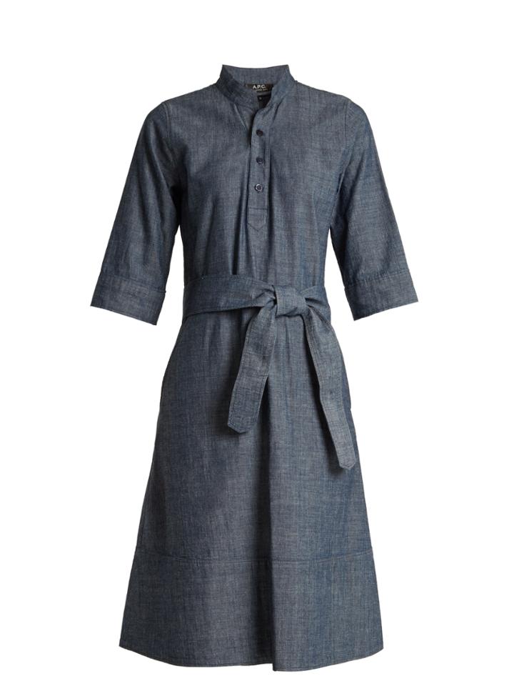 A.p.c. Oleson Cotton-chambray Dress