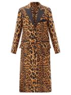 Matchesfashion.com Paco Rabanne - Satin-trimmed Leopard-print Wool-blend Twill Coat - Womens - Leopard