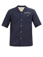 Matchesfashion.com Alexander Mcqueen - Logo-embroidered Bowling Shirt - Mens - Blue