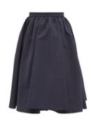 Matchesfashion.com Alexander Mcqueen - Pleated Faille Circle Skirt - Womens - Navy