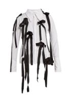 Matchesfashion.com Charles Jeffrey Loverboy - Bow Embellished Cotton Blend Shirt - Womens - White Multi