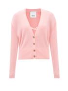 Allude - Cashmere Cardigan And Bralette - Womens - Light Pink