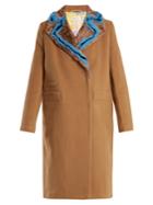 Saks Potts Double-breasted Fur-trimmed Wool Coat
