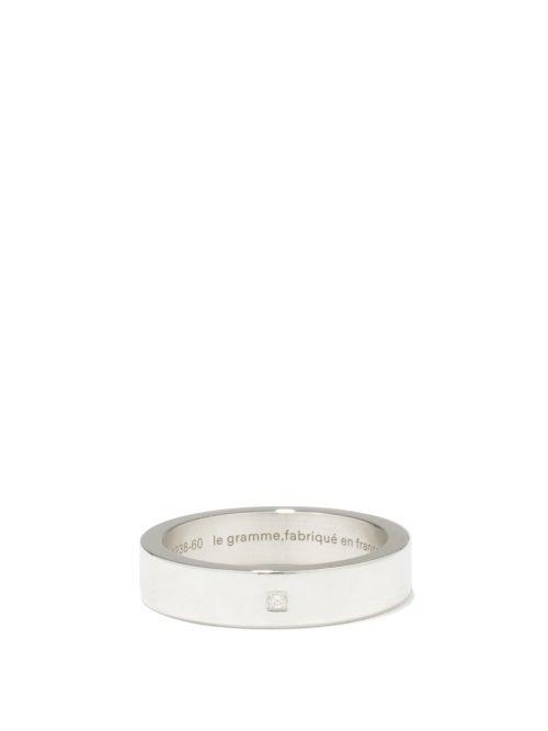 Le Gramme - 7g Diamond & Sterling-silver Ring - Mens - Silver